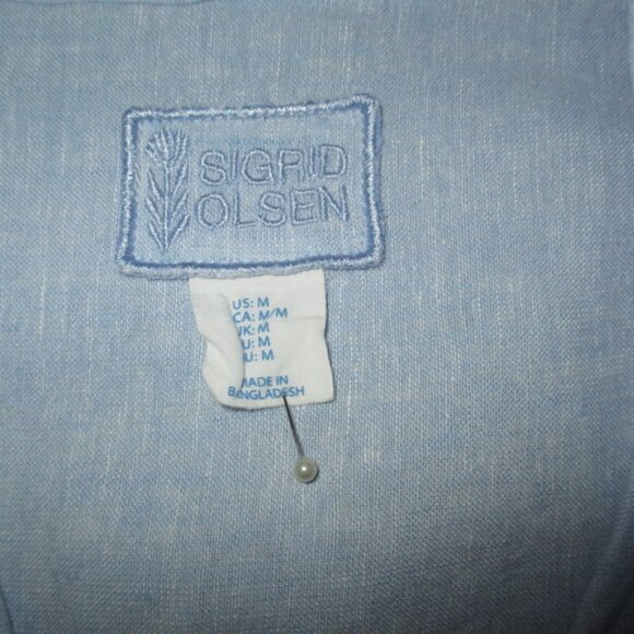 SIGRID OLSEN 100% Linen L/S B/F Blouse - Picture 3 of 7